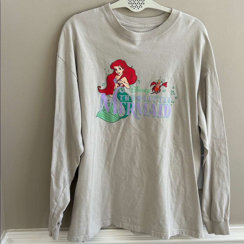 Grey Long Sleeve ‘The Little Mermaid’ Disney Ariel T-shirt Size XL